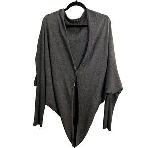 Donna Karan Cocoon Wool/Silk/Cashmere Dolman Sleeve Cardigan with button closure